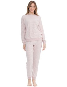 Resim U.S. Polo Assn. 17082 Kadın Pembe Melanj Uzun Kollu Yuvarlak Yaka Pijama Takım-pembe Melanj-xl Çok Renkli 