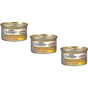 Resim Gourmet Gold Parça Etli Somonlu Tavuklu Parça Etli Yetişkin Kedi Konservesi 3 x 85 G 