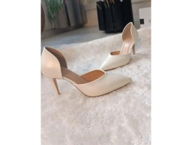 Resim Ruxene Lotus Sivri Burun Sedef Stiletto 8cm Gelin Ayakkabısı 