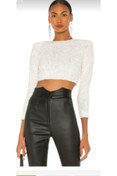 Resim Nsb Tasarım Vatkali Payet Kumas Croptop 