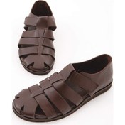 Resim Tamer Tanca Erkek Hakiki Deri Kahverengi Günlük Sandalet 537 449 Erk Sndlt Y21 Kahve Dr Kahverengi 