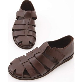 Resim Tamer Tanca Erkek Hakiki Deri Kahverengi Günlük Sandalet 537 449 Erk Sndlt Y21 Kahve Dr Kahverengi 