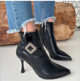 Resim Moose Siyah Cilt Topuklu Bot Diğer 