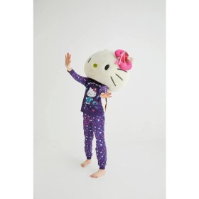 Resim Kız Çocuk Kız Uzun Kol 100% Pamuklu Pijama Takımı 
