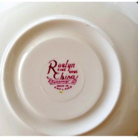Resim Roslyn China Sunning Dale 3'lü Porselen Antika İngiliz Pasta Tabağı 15cm Beyaz - Pembe 