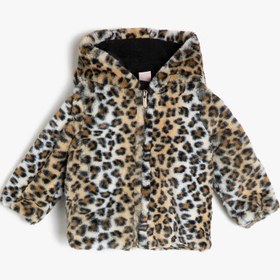 Resim Kız Bebek Leopar Detaylı Mont 