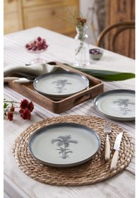 Resim Kütahya Porselen Palmiye 4 Parça 21 Cm Pasta Tabağı 80795 Çok Renkli 