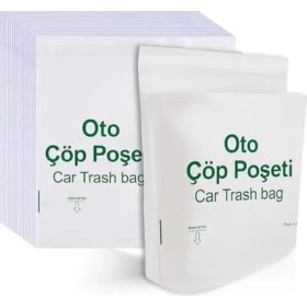 Resim Kendinden Yapışkanlı Tek Kullanımlık Oto Çöp Poşeti, 20’li Paket, Sızdırmaz ve Dayanıklı Araç Içi Torba, Seyahat Için Hijyenik Kullan At, 23X18.5 cm Araba Aksesuarı 