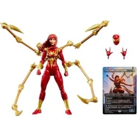 Resim Assess Store Spider-Man Serisi: The Gathering Mary Jane Watson (Demir Örümcek), 15,5 cm Aksiyon Figürü ve Özel Folyo Kart Oyunu Ticaret Kartı 