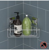 Resim Teknotel Easyfıx Yapışkanlı Tek Katlı Banyo Köşe Rafı Krom Ef251 