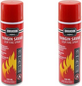 Resim 2 Adet Yangın Söndürücü - Yangın Savar Sprey 500ml + 500 Ml Ev - Ofis - Oto Araç Ateş Boğucu Köpük Tabaka Oluşturur 5250 