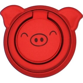 Resim GongtuShop Kırmızı Stil Karikatür Domuz Dönebilen Ince Mıknatıs Parmak Yüzük Mobil Metal Telefon Tutucu Manyetik Akıllı Telefon Için IPhone Tüm Telefonlar Için Stand (Yurt Dışından) 