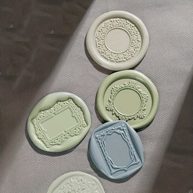 Resim 1 adet Fotoğraf Çerçeve Serisi Mum Mühür Damga Pirinç Başlıklı Oval ve Daire Mühürleme Mum Damgası Düğün Davetiyesi Dekor Zarf Davetiyeler Tebrik Kartları için 