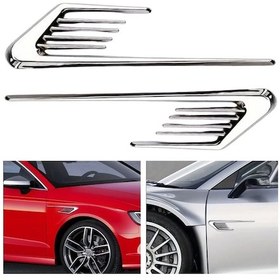 Resim Araç Ventil Çamurluk Üstü Izgara Süsü Çamurluk Ventili 30 Cm 2 Parça Bantlı Nikelaj Renk Yapıştırma 