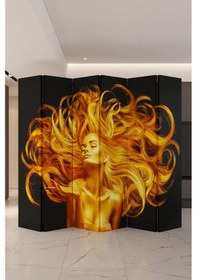 Resim Gold Kadın Çift Taraf Baskılı 6 Kanat Paravan 000041 