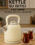 Resim AboutThePerfect 2.2 L Çelik Kettle Su Isıtıcı, 1800W, Gizli Rezistans, Renkli, Hızlı Kaynatma 