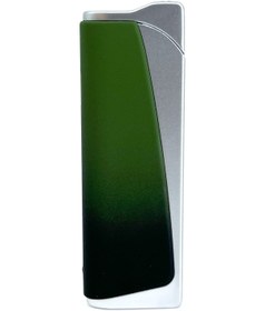 Resim Bıyıklı Tobacco Tek Torch Jet Alev Çakmak - Mat Krom/Yeşil 