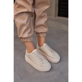 Resim Nilufarr Russi Bej Deri Kadın Sneaker 