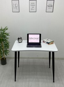 Resim METAL TASARIM ATÖLYESİ EVA Beyaz Oyuncu Masası Çalışma Masası Laptop Bilgisayar Masası Ofis Masası 