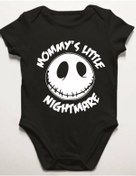 Resim venüsdijital Mommy's Little Nightmare Baskılı Siyah Bebek Body Zıbın 