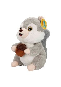 Resim Peluş Sincap Fındık Tutan Sincap 30 Cm - Uyku Ve Oyun Arkadaşı Peluş Oyuncak - Gri Çok Renkli 