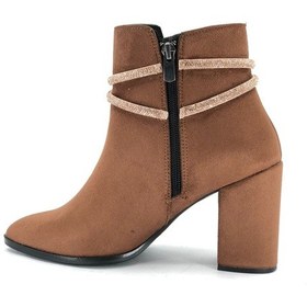 Resim Feles Bilek Düğüm Taş Dekolteli Klasik Kadın Bot Taba 