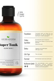 Resim Herbaderm Super Tonik Glow Skin C Aydınlatıcı, Leke Ve Kırışıklık Karşıtı 250 ml 