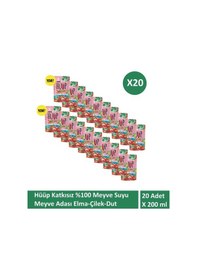 Resim Hüüp Katkısız Karışık Kırmızı Meyve Suyu Elma Çilek Siyah Dut Limon X 20 Adet 