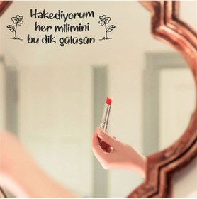 Resim Ayna Dekorasyon Sticker Hakediyorum Her Milimini Duvar Ayna Cam Dekor Yazı Sticker 30x10 Cm Siyah 