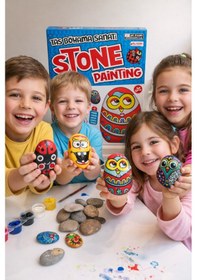 Resim Stone Painting Taş Boyama Sanatı Renkli, Eğlenceli Ve Yaratıcı Hobi Seti 