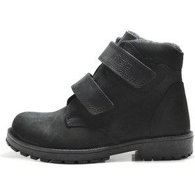 Resim Raker 8050 Hakiki Deri Siyah Cırtlı Ortopedik Erkek Çocuk Bot Siyah 