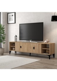 Resim 3807 Deren Tv Ünitesi 180 Cm 2 Kapaklı Raflı Sepet Tv Sehpası Sepet 