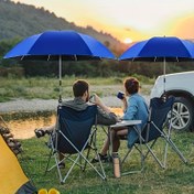 Resim 2 adet Mavi Güneşlik Şemsiyeleri - 360° Ayarlanabilir, UPF50+ UV Koruma Plaj, Teras, Kamp, Golf Arabası Sandalyeleri için - Metal Çerçeve, Polyester Şemsiye, Açık Güneşlik | Ayarlanabilir Şemsiye | Dayanıklı Açık Hava Ekipmanı, Plaj Şemsiye Çadırı 