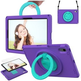 Resim Kartal Desenli Kickstand Tablet Kılıfı Huawei Matepad Se 11/ Lenovo Tab M11/ Galaxy Uyumlu Tab S10 Fe/ S9 Fe/ S9 - Mor Kapaklı Kılıf 