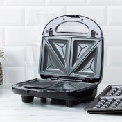Resim Greenpan Greenlife Thermolon Seramik Yüzeyli 3-1 Tost Waffle Sandviç Makinesi Siyah 
