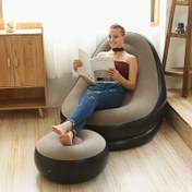 Resim 1 Adet Şişme PVC Ayak Pedi Koltuk - İç/Dış Mekan Çok Amaçlı Ergonomik Oturma Sandalyesi, Okuma, Oyun ve Ofis için Taşınabilir Rahat Tasarım, Montaj Gerektirmez, Modern Mobilya, Kolay Temizlenebilir Malzeme 