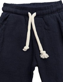 Resim Nanica Kids Erkek Bebek Keten Beli Lastikli Bol Paçalı Pantolon-14077 Lacivert 