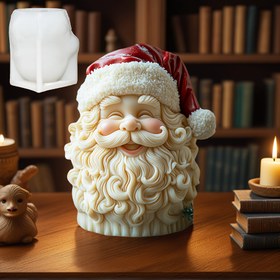 Resim Santa Claus Mum Kalıbı - Santa Şapkası ile, DIY Noel Mumları, Tatil Süsleri, Parti Hediyeleri için - Dayanıklı ve Kolay Temizlenebilir Silikon Mum Yapımı Aracı - Ev, Ofis veya Sınıf için Mükemmel Noel Hediyesi - Festif Santa Yüzü Tasarımı, Noel Mum Tutucu, Mevsimlik El Sanatları, Şen Festif Tasarım, Kolay Çıkarma Malzemesi, Ev Dekoru, Ev Dekoratörleri, Noel için En İyi, Kendi Kendine Mum Yapımı Malzemeleri, Mum Yapımı Malzemeleri 