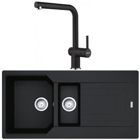 Resim Franke Urban Ubg 651-100 Nero Granit Eviye + Active Plus Doccia 2.0 Batarya Seti 