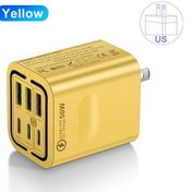 Resim Toplam 100 W 6 Port Hızlı Şarj Ab/abd/ingıltere Tak Duvar Şarj Cihazı İphone Uyumlu Bk321-3a3c Us Yellow 1 Adet 
