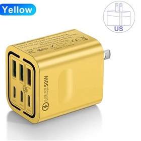 Resim Toplam 100 W 6 Port Hızlı Şarj Ab/abd/ingıltere Tak Duvar Şarj Cihazı İphone Uyumlu Bk321-3a3c Us Yellow 1 Adet 