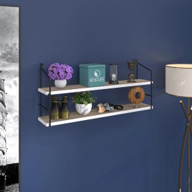 Resim Kenzlife Mutfak Banyo Duvar Rafı Junzi Mat Cordoba Suntalam 040 Y 80 G 15 D 2 Katlı Beyaz 