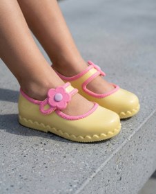 Resim Mini Melissa Hip Ballerina Sarı Pembe Çiçekli Kız Bebek & Çocuk Babeti | 22-30 Numara | Melflex® Vegan | İkonik Kokulu - 30 