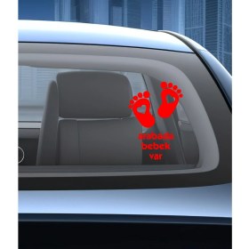 Resim Arabada Bebek Var Oto Araba Sticker 02502 
