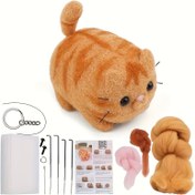 Resim 1 adet DIY Kedi İğne Keçeleme Kiti - Lavanta Açık Mor, Tam, Keçeleme İğneleri & Talimatlar - Başlangıçlar & Meraklılar için Tüm Sezon El Sanatları Seti, Aksesuar Yapım Kiti|Peluş Oyuncak Kiti|Yumuşak Kumaş Kedi 