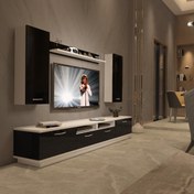 Resim Decoraktiv Trendstyle 5220D Slm Tv Ünitesi Tv Sehpası - Beyaz - Siyah 