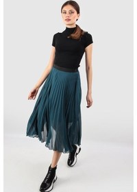 Resim Alexander Gardi Alexandergardı Piliseli Şifon Etek, Yeşil (B20-Etk01) 