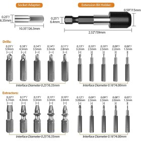 Resim Guangdong Spirit Kırık Vida Sökme Seti-22 x Kolay Çıkarılabilen Vida Çıkarma Seti-Gri (Yurt Dışından) 