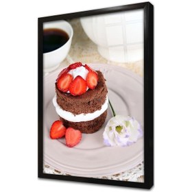 Resim Çikolatalı Pasta Çerçeveli Cam Tablo 