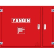 Resim Genel Markalar Yangın Dolabı 70x90x23 Ölçülerinde 1”20 Mt Kauçuk Hortumlu 1''vanalı Sac Kapaklı Tüp Bölmeli 